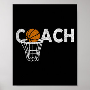 Basketball Coach Basketball Coaching Retro Poster