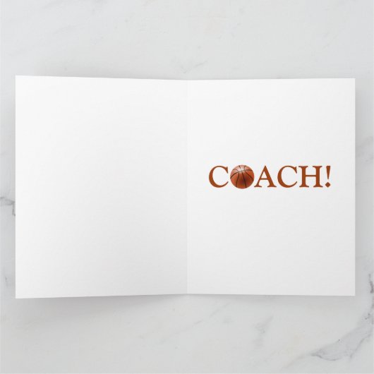 Basketball Coach Bedankkaart (Binnen)