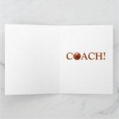 Basketball Coach Bedankkaart (Binnen)