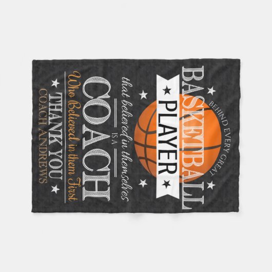 Basketball Coach bedankt cadeau Fleece Deken (Voorkant (Horizontaal))