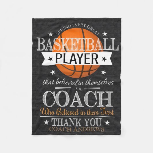 Basketball Coach bedankt cadeau Fleece Deken (Voorkant)