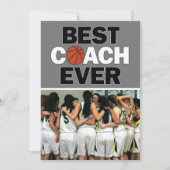 Basketball Coach Best Ever Custom Foto Hartelijk d Bedankkaart (Voorkant)