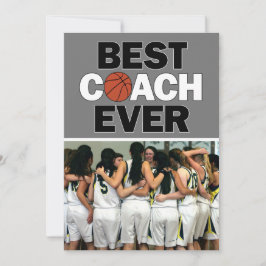 Basketball Coach Best Ever Custom Foto Hartelijk d Bedankkaart