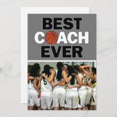 Basketball Coach Best Ever Custom Foto Hartelijk d Bedankkaart (Voorkant / Achterkant)