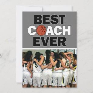 Basketball Coach Best Ever Custom Foto Hartelijk d Bedankkaart
