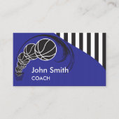 Basketball Coach - Blauw Visitekaartje (Voorkant)