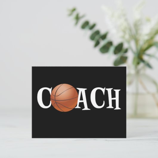 Basketball Coach Briefkaart (Staand voorkant)