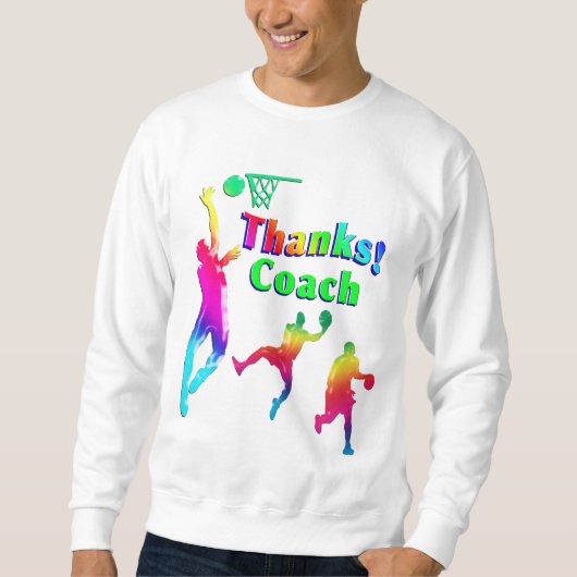 Basketball Coach Colorful Bedankt Sweatshirt (Voorkant)