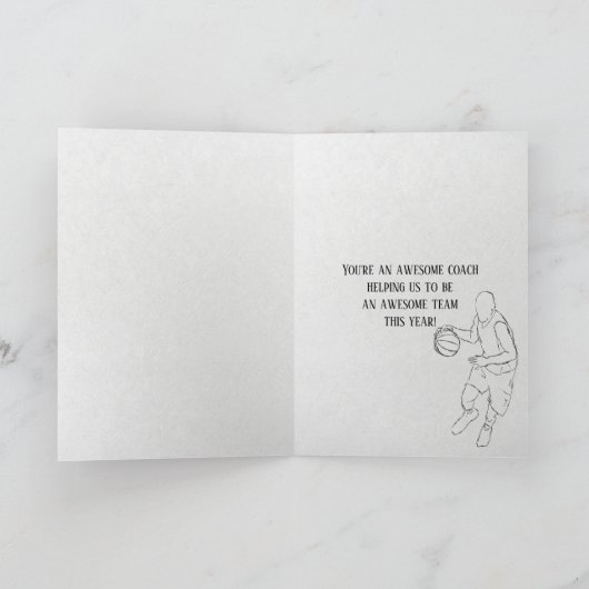 Basketball Coach Dank je impressionisme Bedankkaart (Binnen)