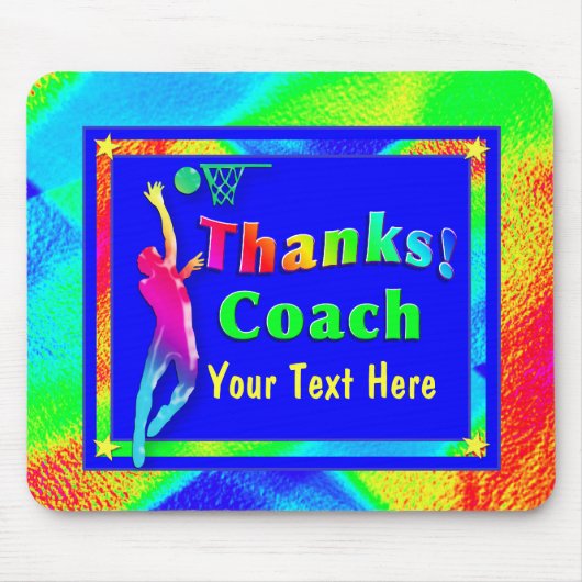 Basketball Coach Dank je wel Mousepad Muismat (Voorkant)