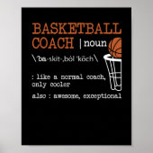 Basketball Coach Definition Bball Coach Funny Poster (Voorkant)