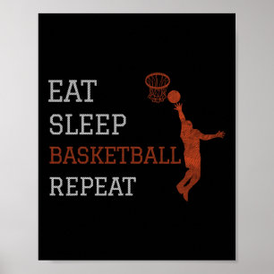 Basketball Coach Eat Sleep Basketball Repeat Baske Poster