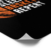 Basketball Coach Eat Sleep Basketball Repeat Baske Poster (Hoek)
