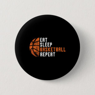 Basketball Coach Eat Sleep Basketball Repeat Baske Ronde Button 5,7 Cm