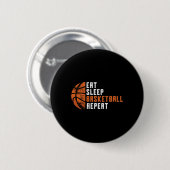 Basketball Coach Eat Sleep Basketball Repeat Baske Ronde Button 5,7 Cm (Voorkant /achterkant)