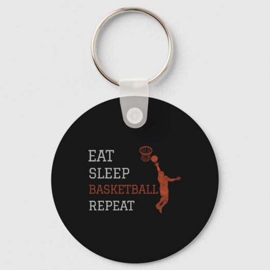 Basketball Coach Eat Sleep Basketball Repeat Baske Sleutelhanger (Voorkant)