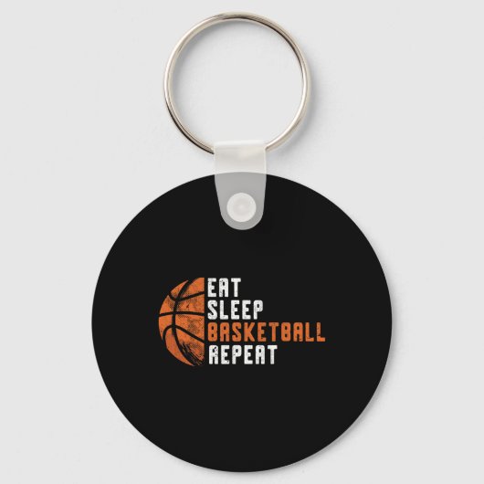 Basketball Coach Eat Sleep Basketball Repeat Baske Sleutelhanger (Voorkant)