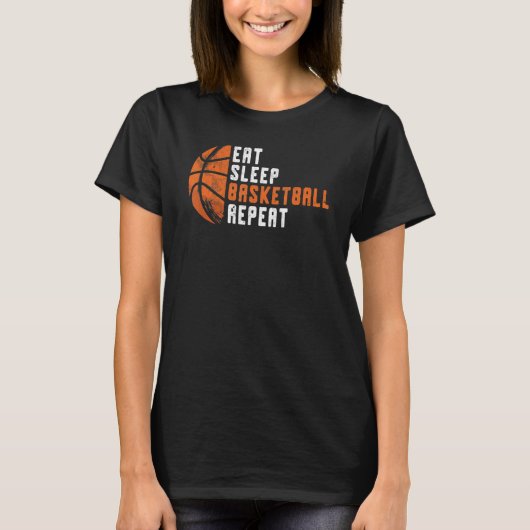 Basketball Coach Eat Sleep Basketball Repeat Baske T-shirt (Voorkant)