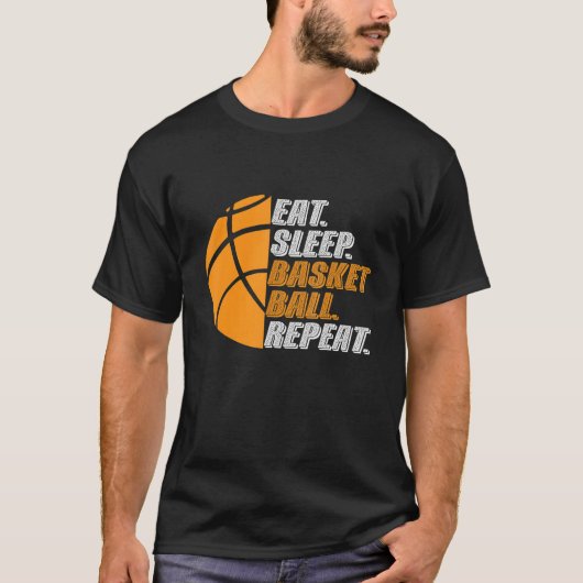 Basketball Coach Eat Sleep Basketball Repeat for M T-shirt (Voorkant)