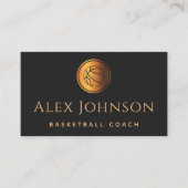 Basketball Coach Elegant Gold Modern Creative Ball Visitekaartje (Voorkant)