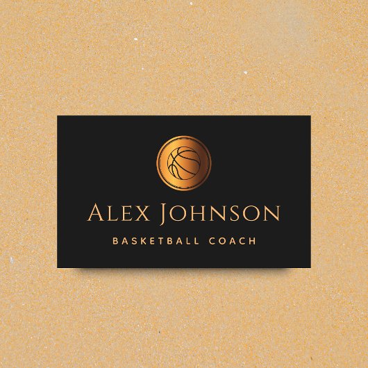 Basketball Coach Elegant Gold Modern Creative Ball Visitekaartje