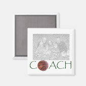 BASKETBALL Coach Fotomagneet. Magneet (Voorkant / Achterkant)
