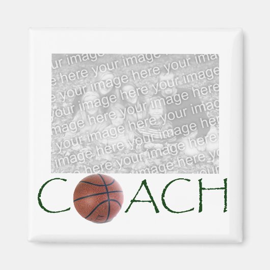 BASKETBALL Coach Fotomagneet. Magneet (Voorkant)