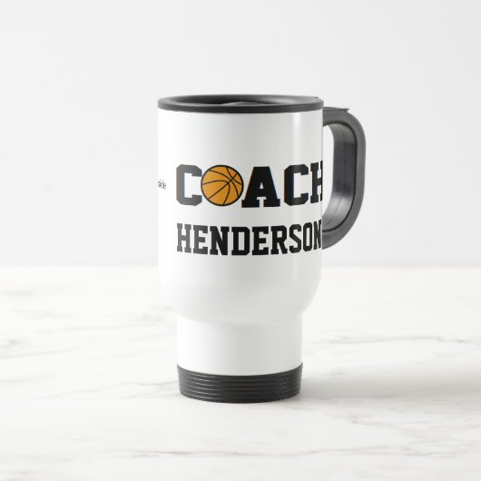 Basketball Coach - Gepersonaliseerd Reisbeker (Voorkant rechts)