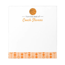 Basketball Coach Gift Oranje Black Stationery Notitieblok