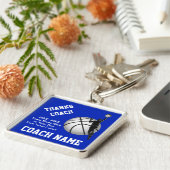 Basketball Coach Gifts Sleutelhanger JOUW TEKST, C (Zijkant)