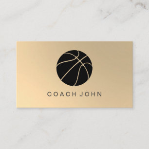 Basketball Coach Gold Faux Visitekaartje