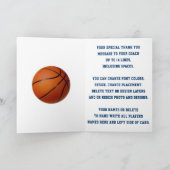 Basketball Coach Hartelijk dank, persoonlijke kaar Kaart (Binnen)