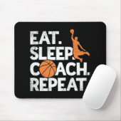 Basketball Coach Herhaal Assistant Eat Sleep Muismat (Met muis)