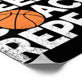 Basketball Coach Herhaal Assistant Eat Sleep Poster (Hoek)