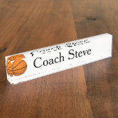 Basketball Coach-naamplaat voor bureau Naambordje (Zijkant)