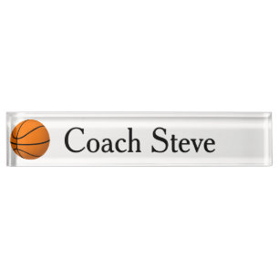 Basketball Coach-naamplaat voor bureau Naambordje