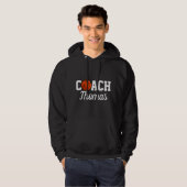 Basketball Coach Name Ball Typografie Speciaal Hoodie (Voorkant volledig)