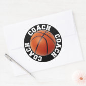 Basketball Coach Ronde Sticker (Envelop)
