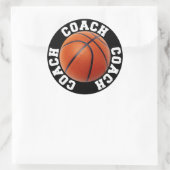 Basketball Coach Ronde Sticker (Tas)