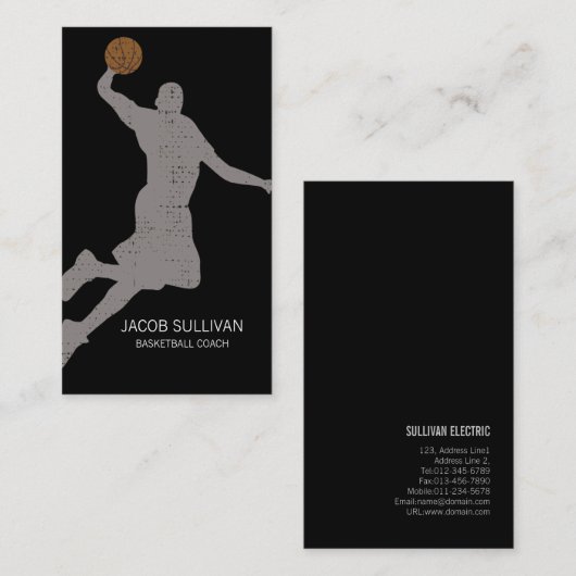 Basketball Coach Scout Professional Sports Visitekaartje (Voorkant / Achterkant)