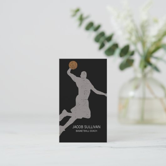 Basketball Coach Scout Professional Sports Visitekaartje (Staand voorkant)