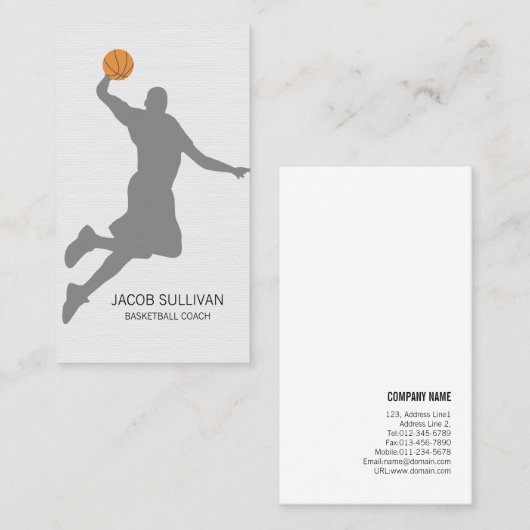 Basketball Coach Scout Professional Sports Visitekaartje (Voorkant / Achterkant)