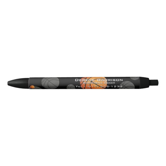 Basketball Coach | Sport Gift Zwarte Inkt Pen (Voorkant)