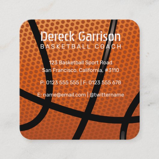 Basketball Coach | Sport Vierkante Visitekaartje (Voorkant)