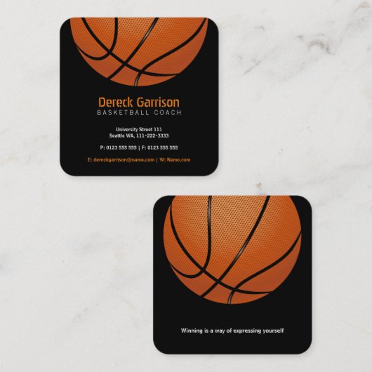 Basketball Coach | Sport Vierkante Visitekaartje (Voorkant / Achterkant)