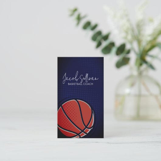 Basketball Coach Sports Scout Visitekaartje (Staand voorkant)