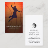 Basketball Coach Sports Scout Visitekaartje (Voorkant / Achterkant)