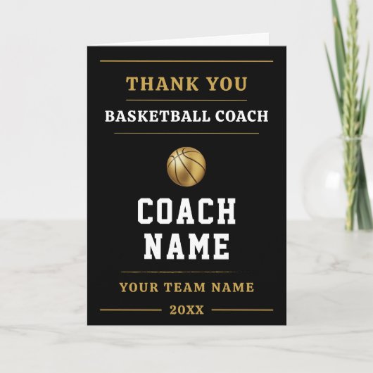 Basketball Coach Team Appreciation Gift Bedankkaart (Voorkant)