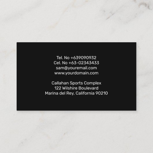 Basketball Coach Trainer Black en White Visitekaartje (Achterkant)