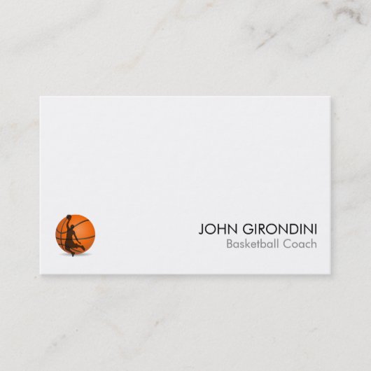 Basketball Coach Trainer Modern Trendy UV Matte Visitekaartje (Voorkant)
